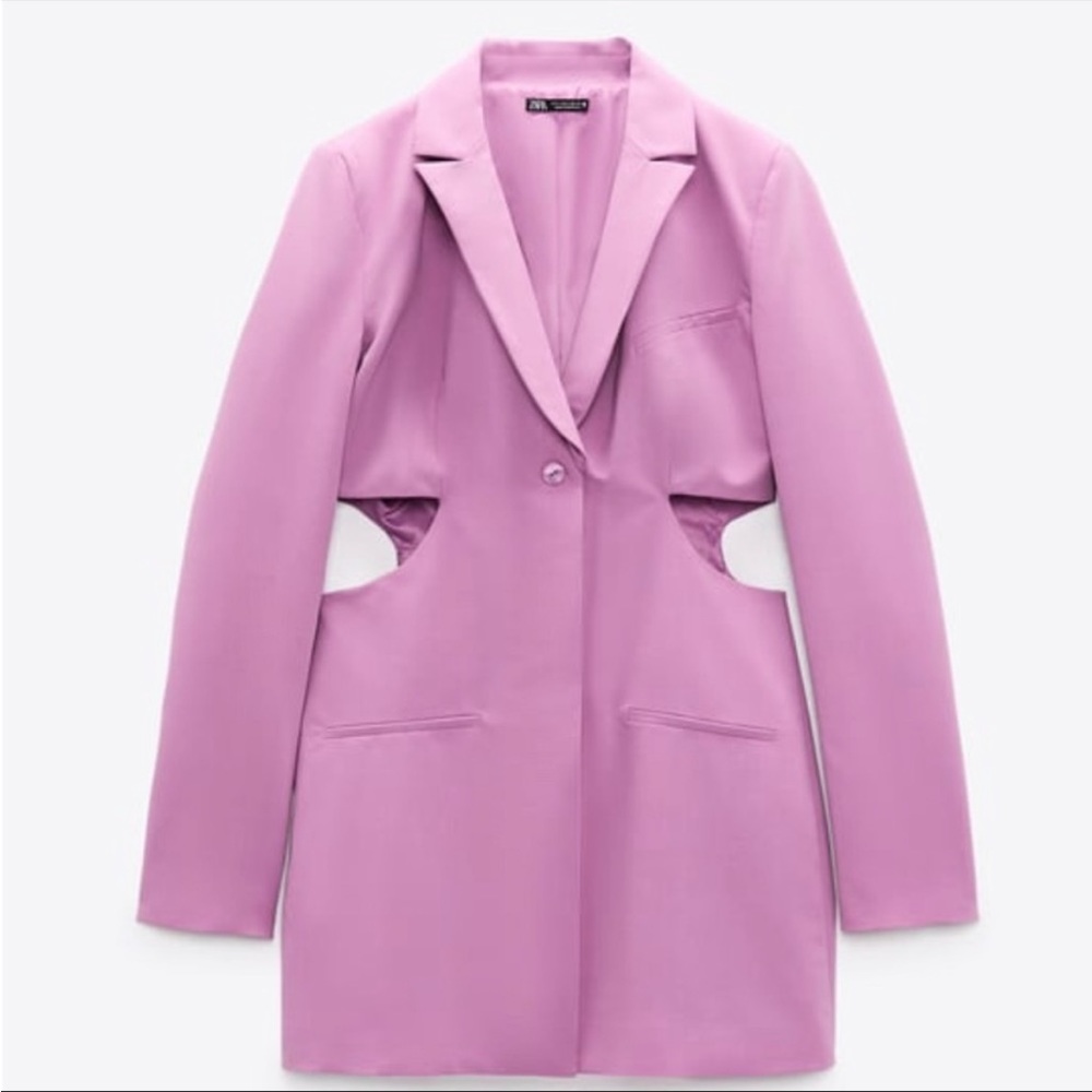 Zara Lavender Cut-Out Blazer Dress